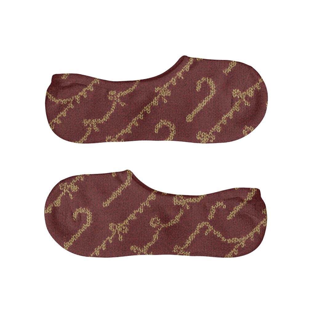 Mini Garland Of Candy Canes Pattern designer print no-show socks