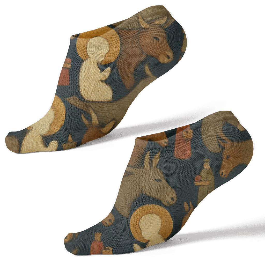 Haloed Infant Silhouette Tessellation Baby Jesus soft everyday ankle socks