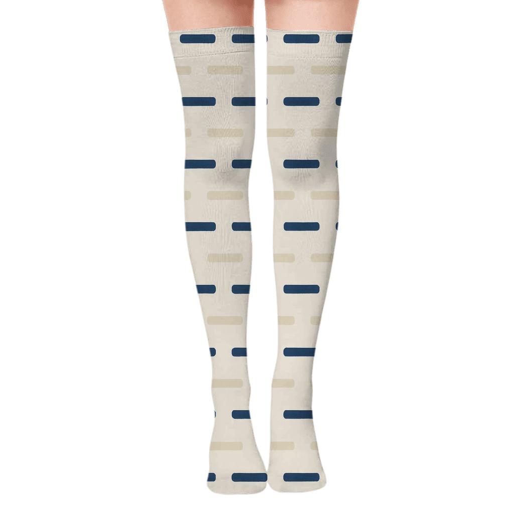 Even Dash Sequence unique graphic over-the-knee socks