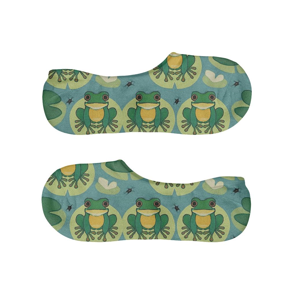 Emerald Frog Tessellation comfortable low-cut socks