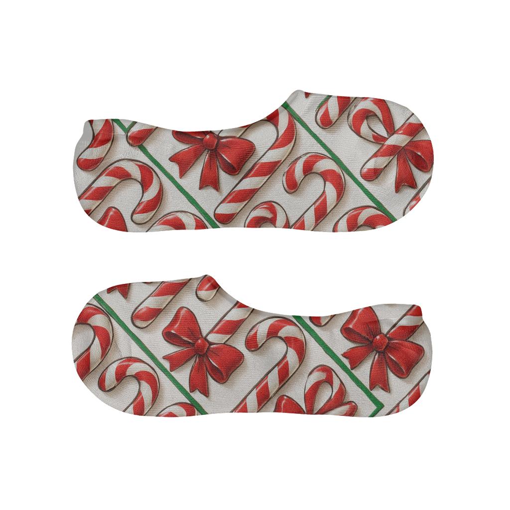 Candy Cane Wave Tessellation personalized no-show socks