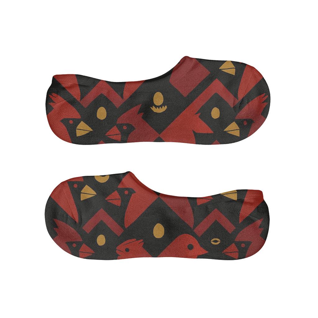Cardinal Crest Chevron On Black Background personalized no-show socks