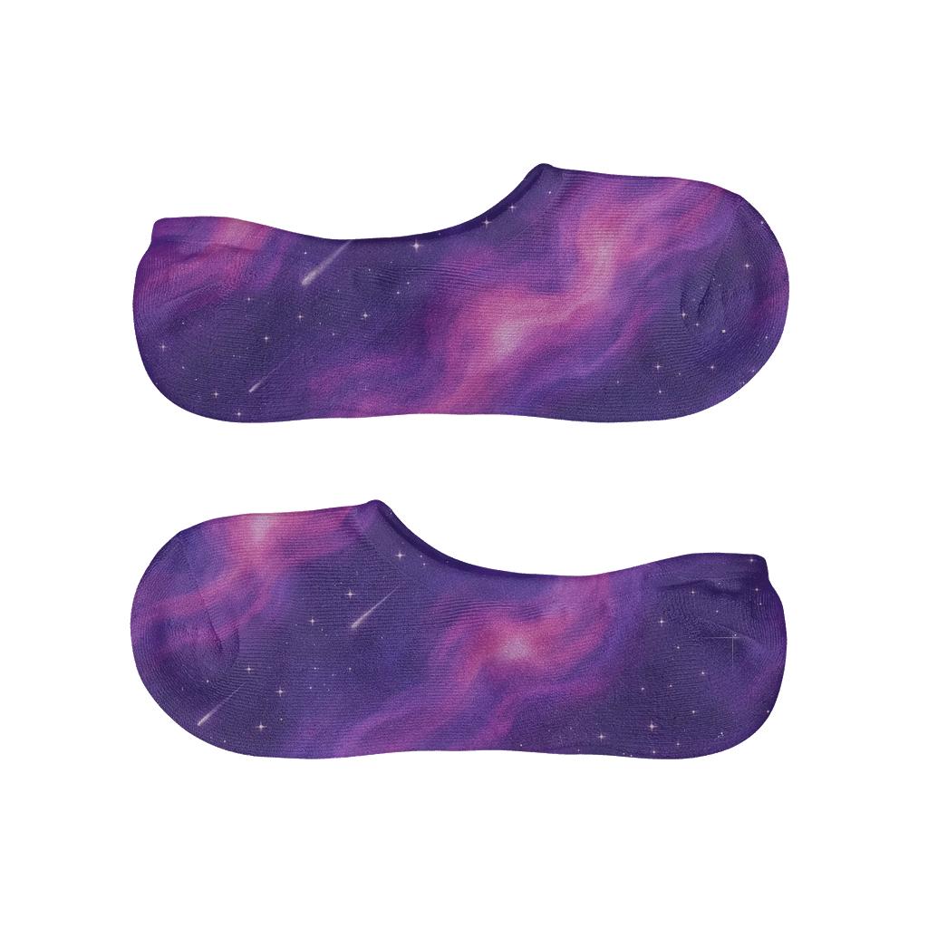 Neon Nebula Wave soft cotton no-show socks