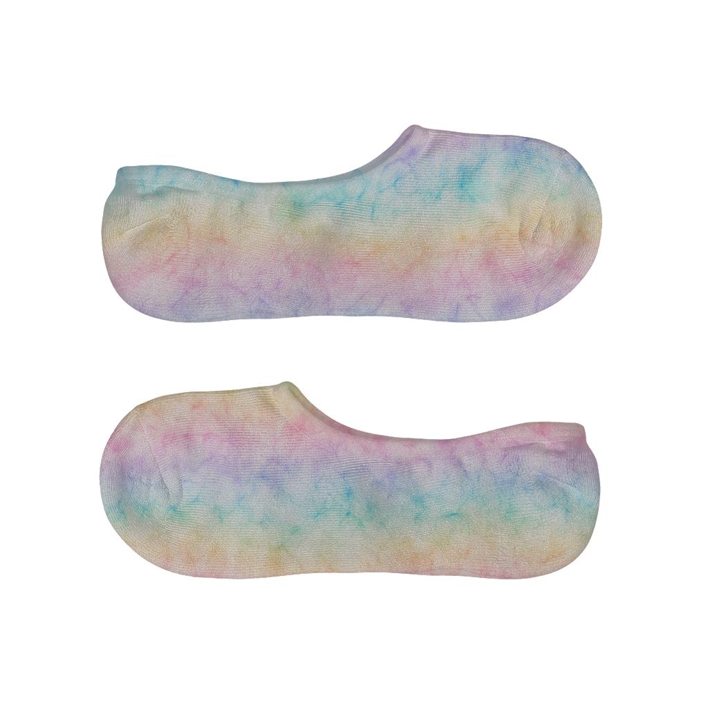 Pastel Scrunch Speckle Bands On White Background anti-slip no-show socks