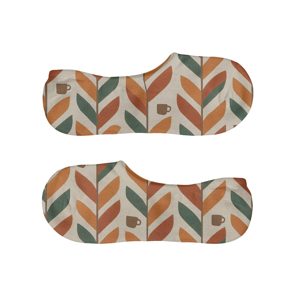 Crisp Leaf Chevron On Ivory Field unique hidden socks