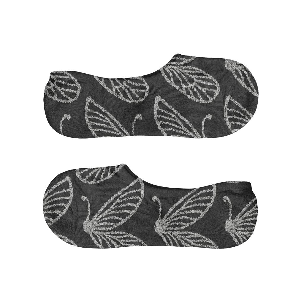 Wing Venation Lattice On Black personalized no-show socks