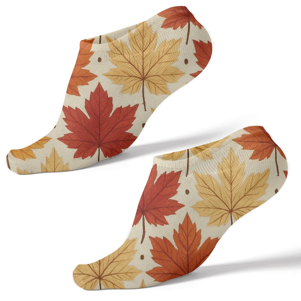 Golden Maple Grid premium sports ankle socks