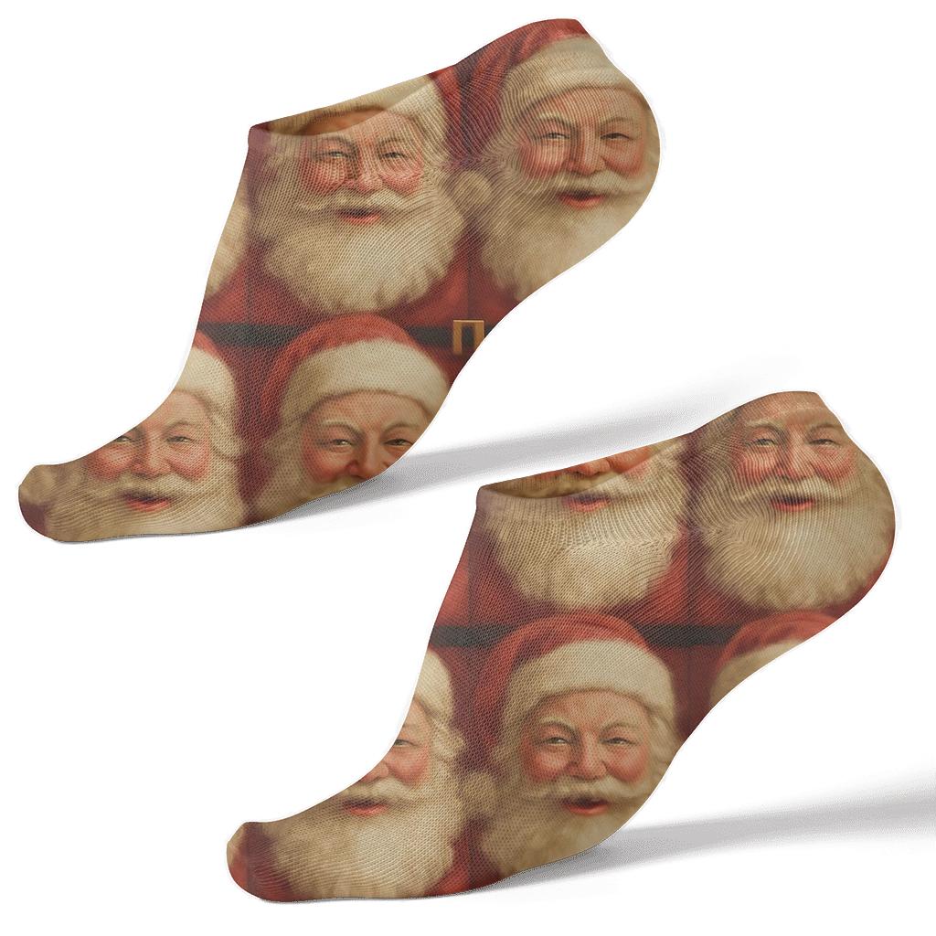 Santa Classic Face Repeat Pattern custom ankle socks