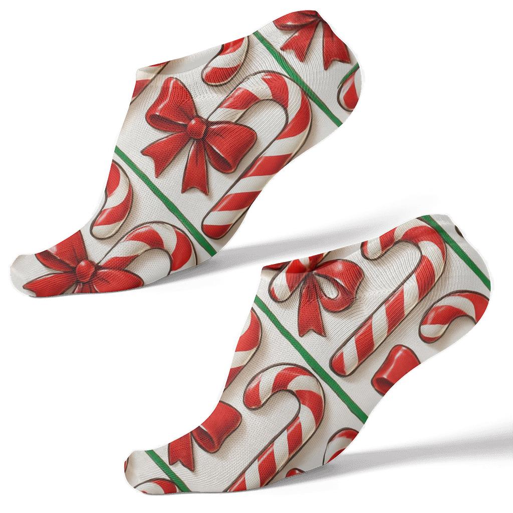 Candy Cane Wave Tessellation soft everyday ankle socks