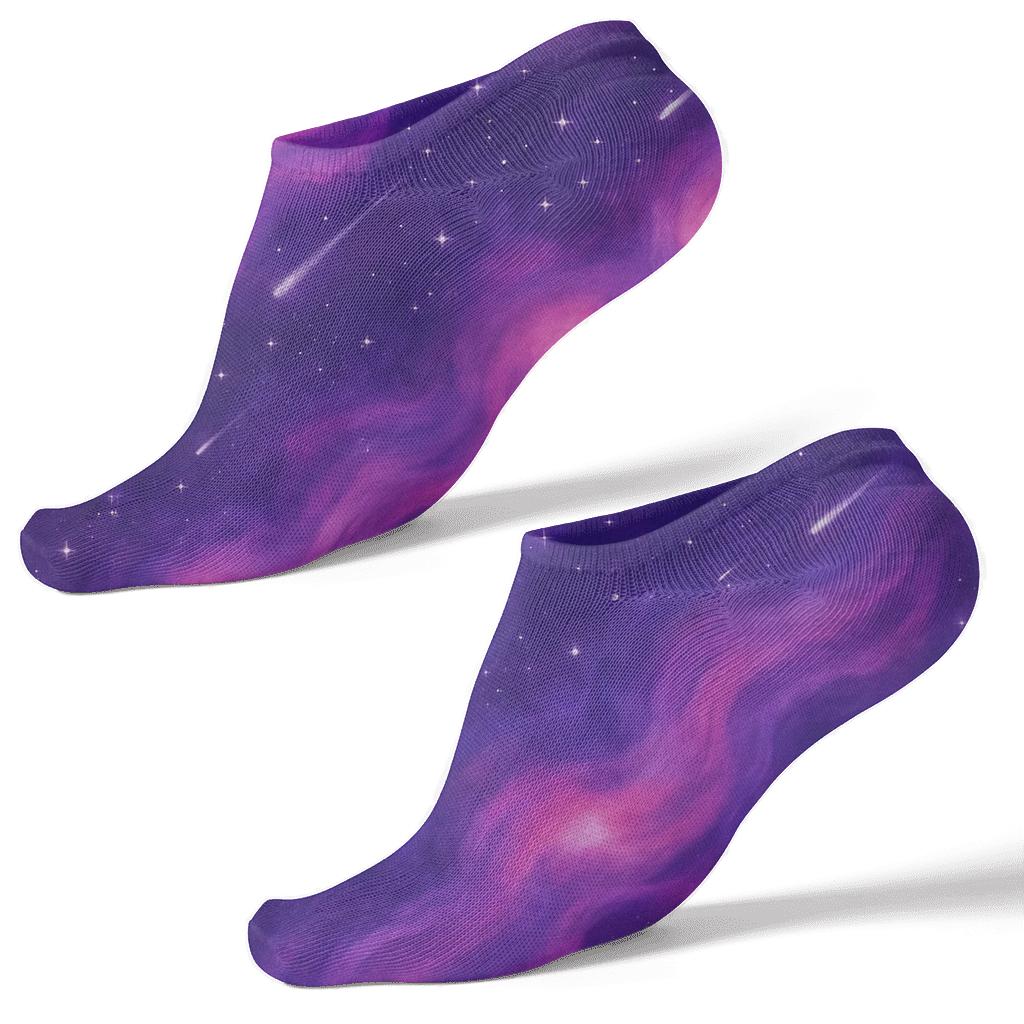 Neon Nebula Wave unique graphic ankle socks