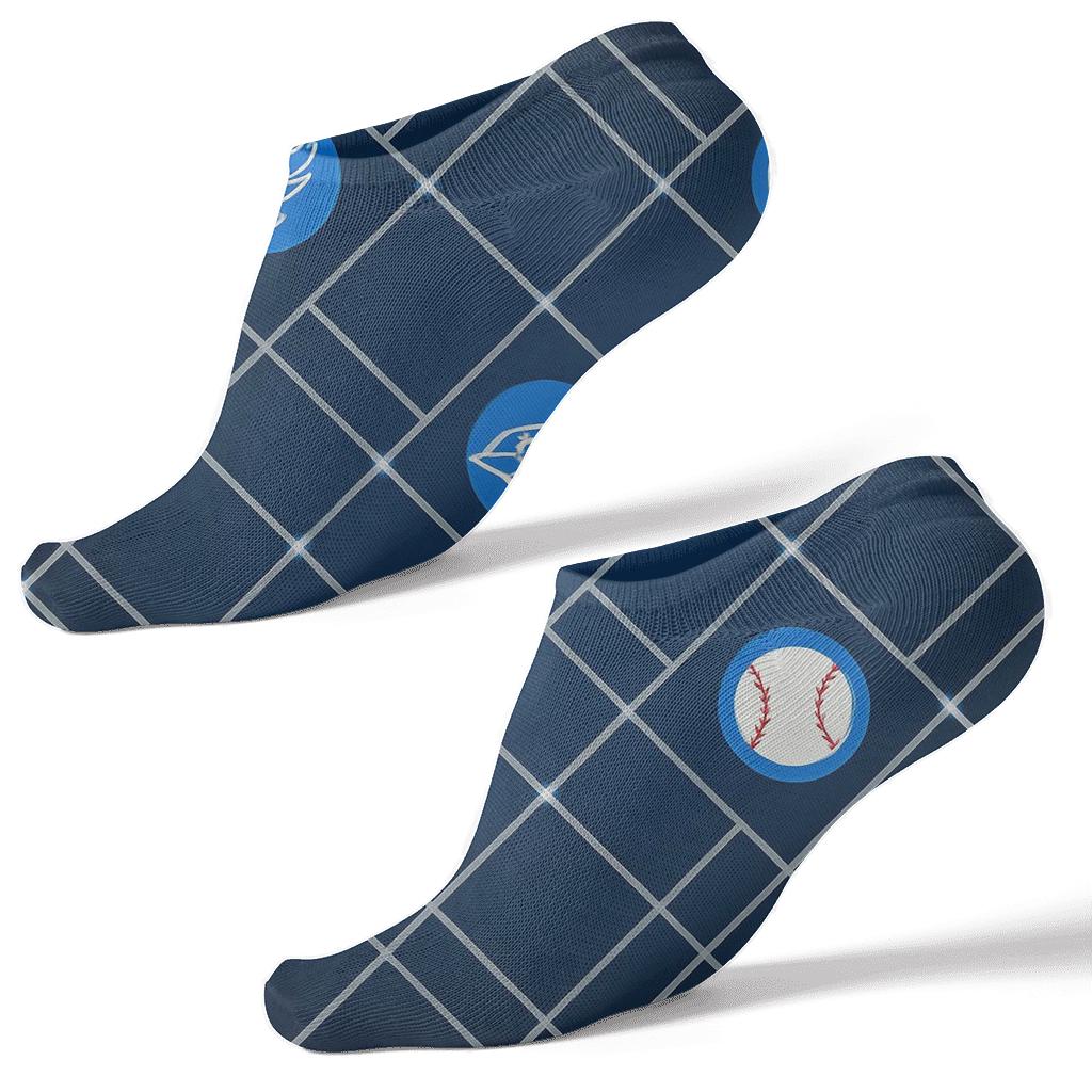 Stadium Light Lattice With Blue Jays Motif stylish athletic ankle socks