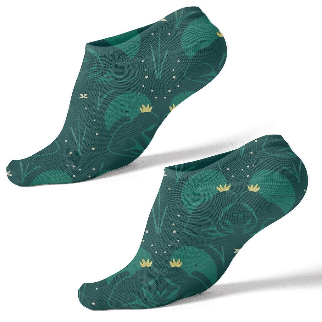 Frog Crown Mirror Pair comfortable cotton ankle socks