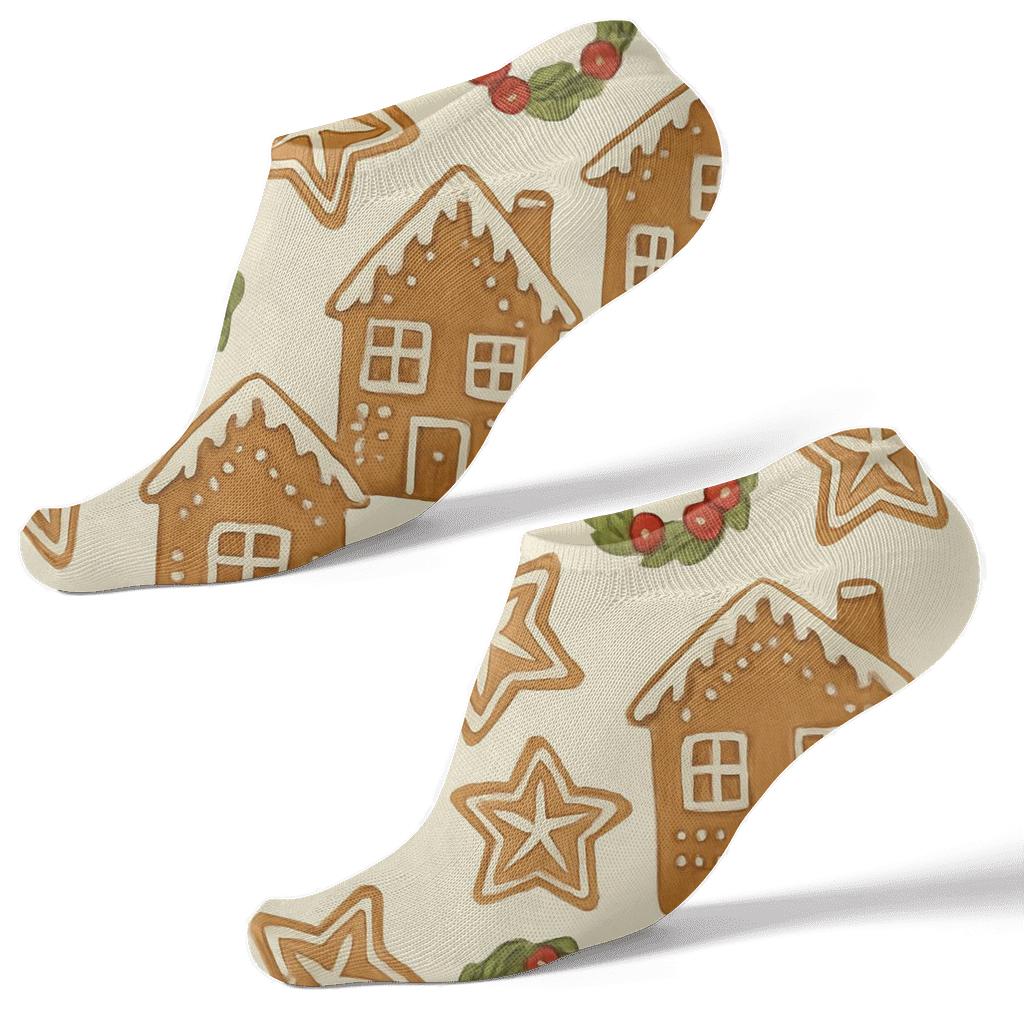 Gingerbread Village Scatter soft everyday ankle socks