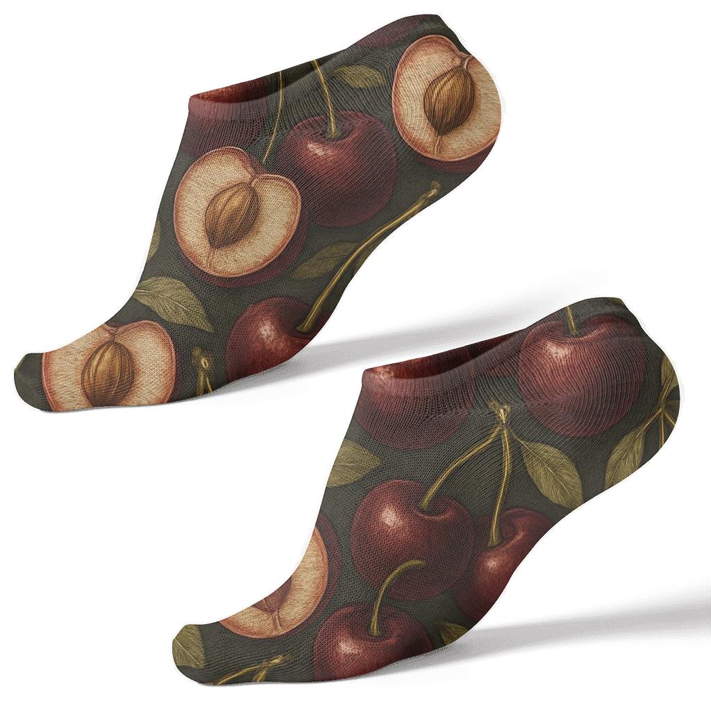 Shaded Cherry Tessellated Collage stylish athletic ankle socks