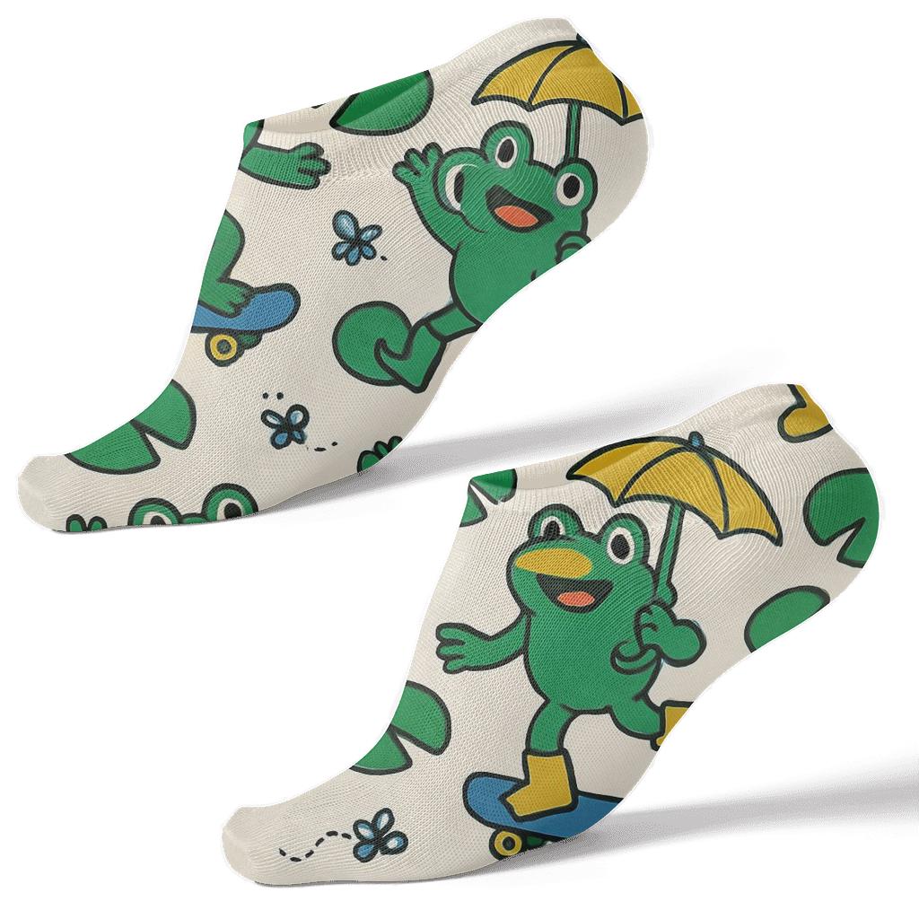 Playful Frog Festival Scatter comfortable cotton ankle socks