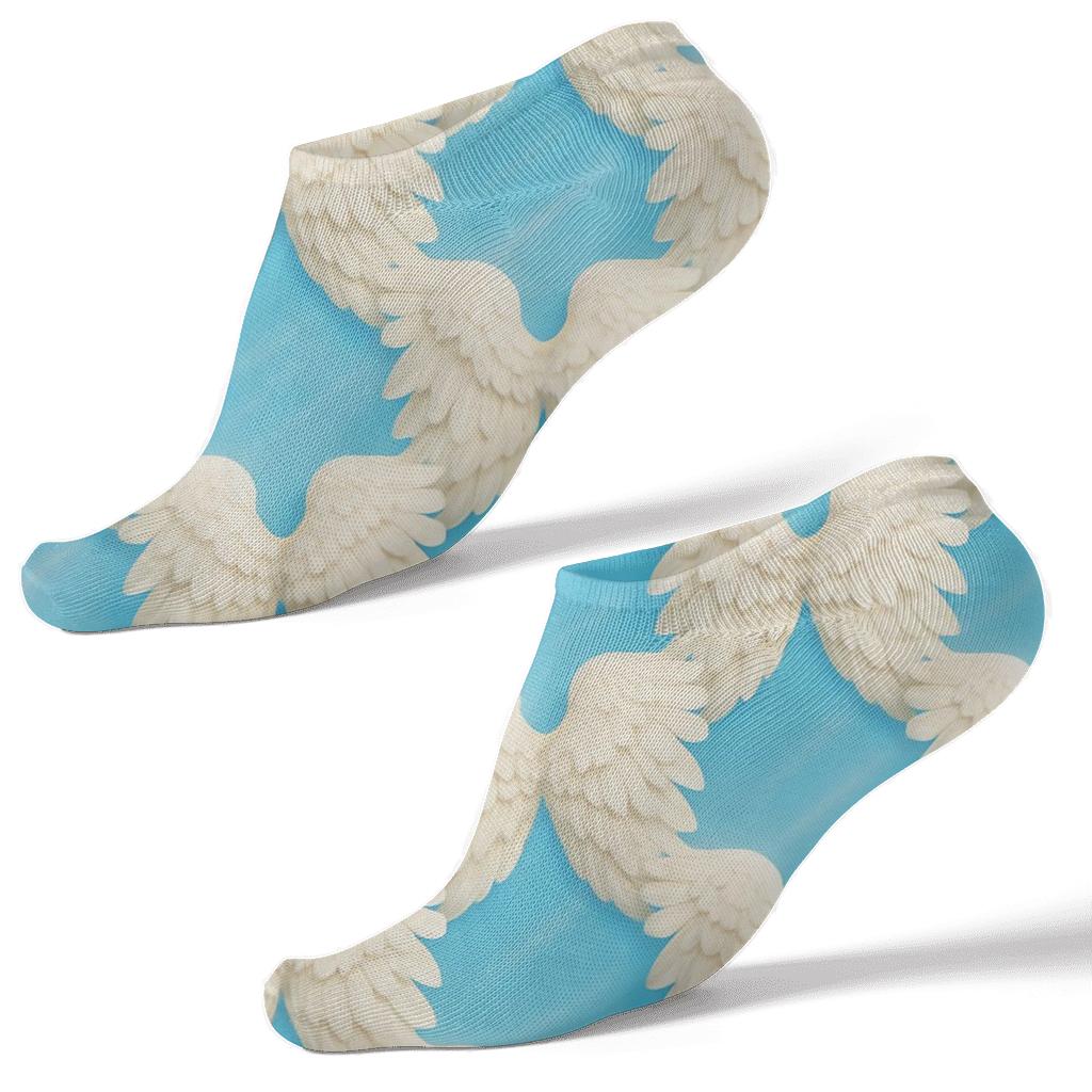Angel Wing Chevron Grid unique graphic ankle socks