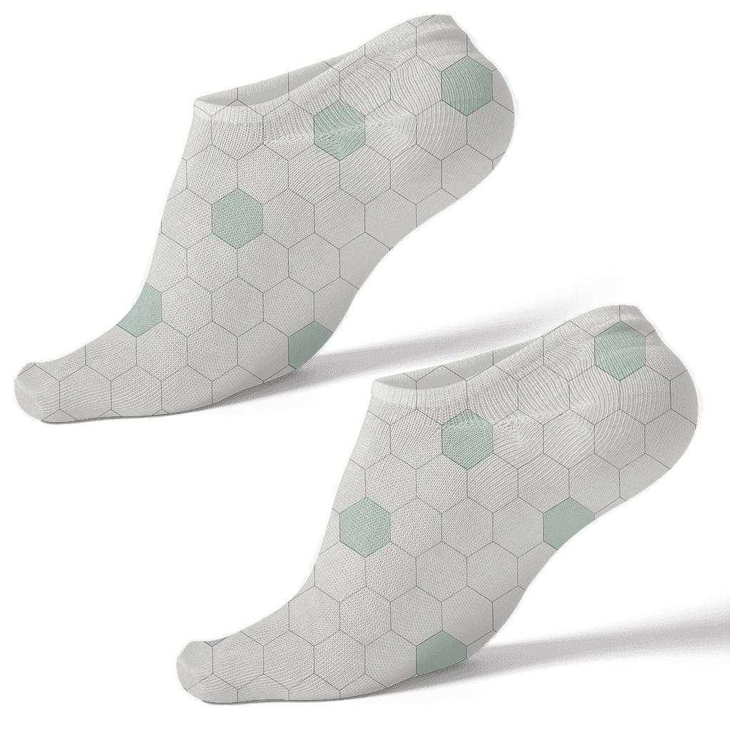 Mini Hex Scatter designer print ankle socks