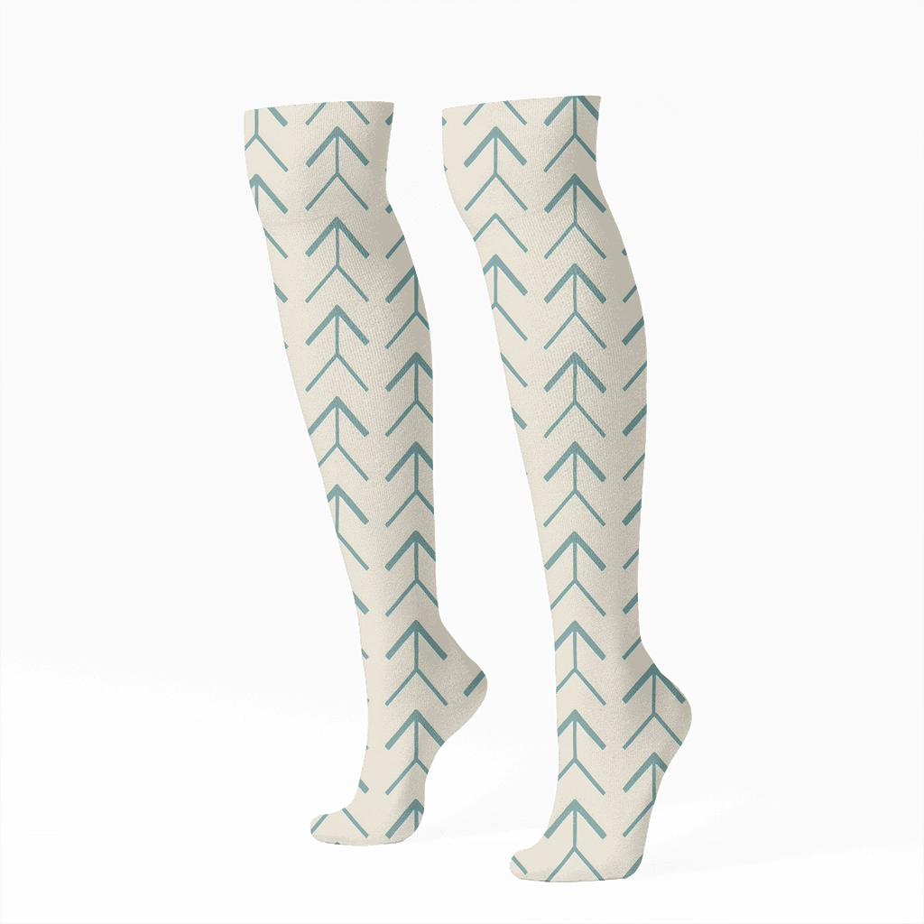 Micro Chevron Field personalized knee-high socks