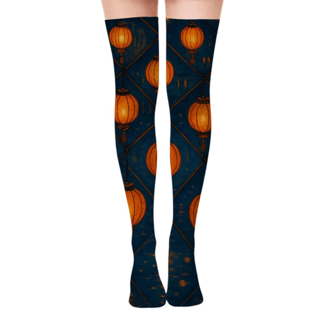 Lantern Lattice Celebration soft everyday over-the-knee socks