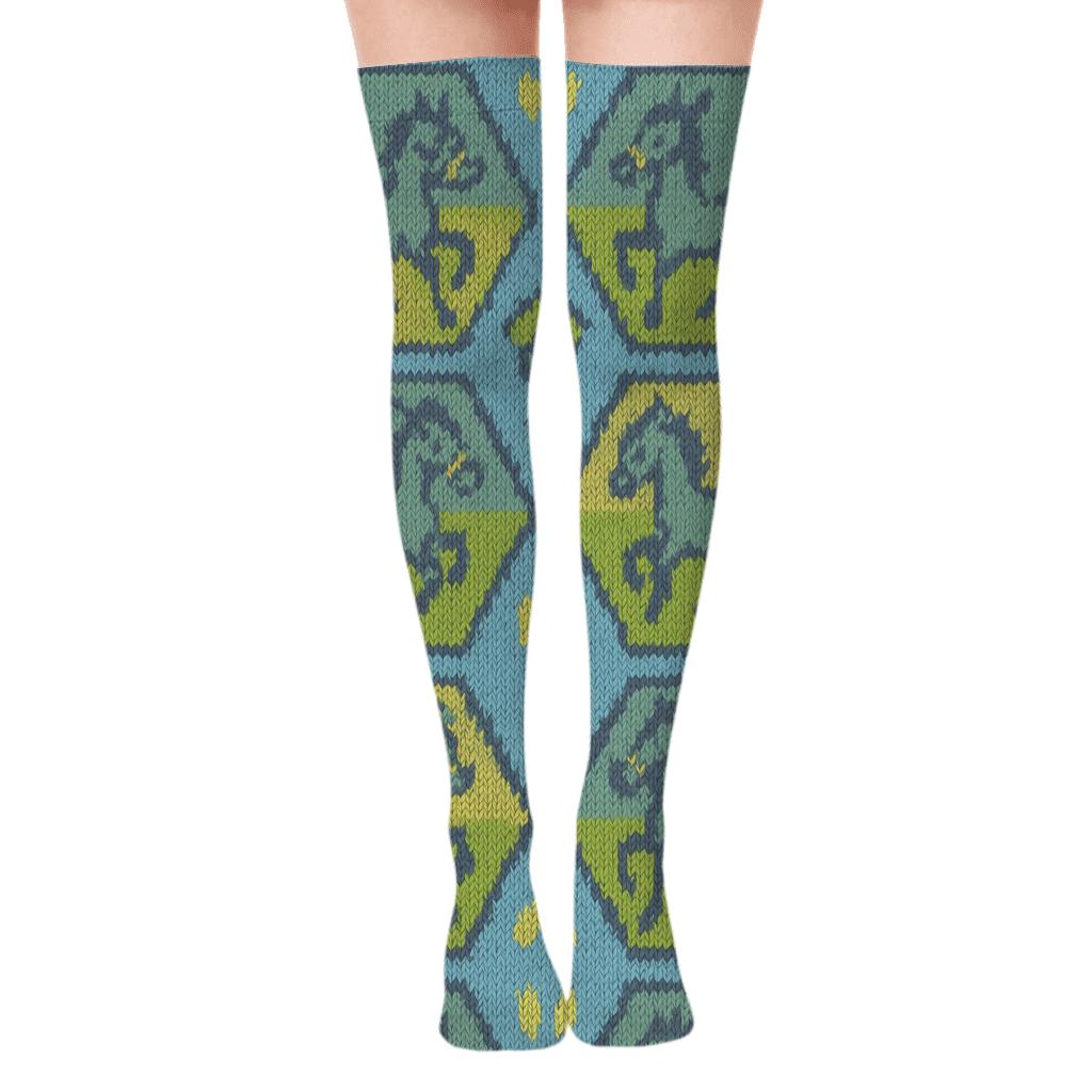 Donkey Meadow Tessellation custom over-the-knee socks