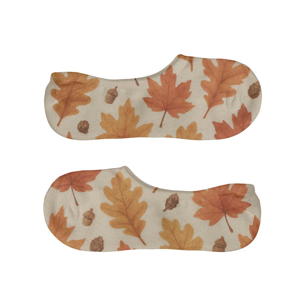 Amber Leaf Drift Grid custom no-show socks