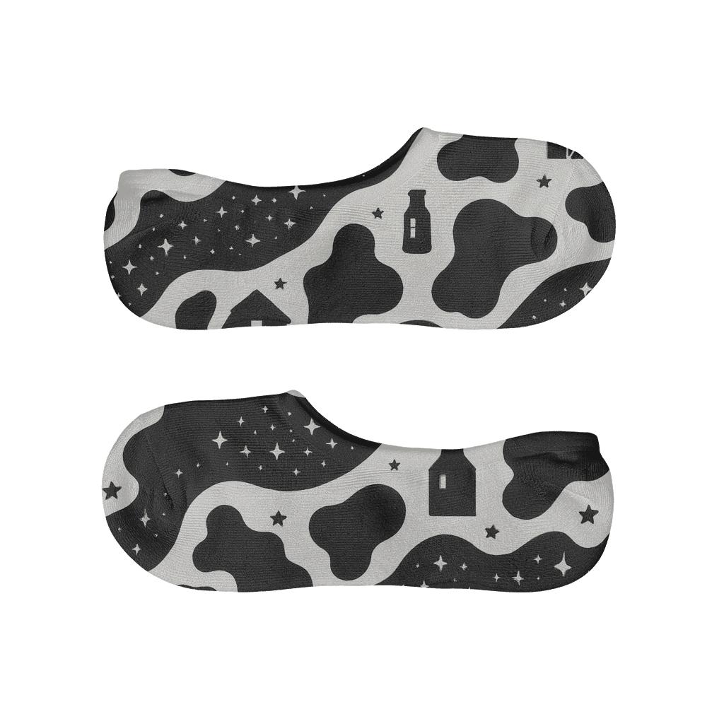 Galactic Pasture Cow Spot Constellations trendy no-show sock styles