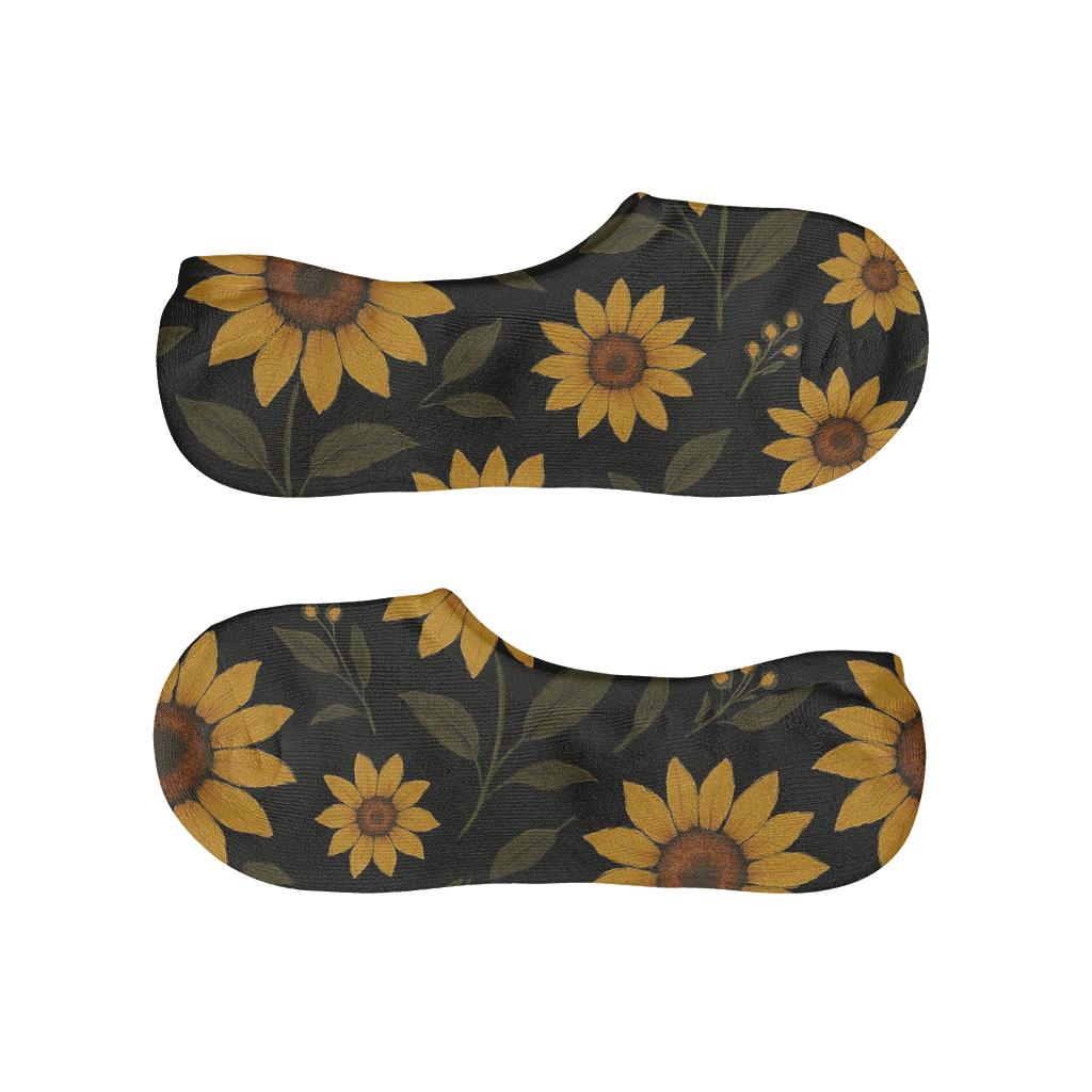 Midnight Sunflower Constellation Scatter breathable seamless no-show sockscustom no-show socks