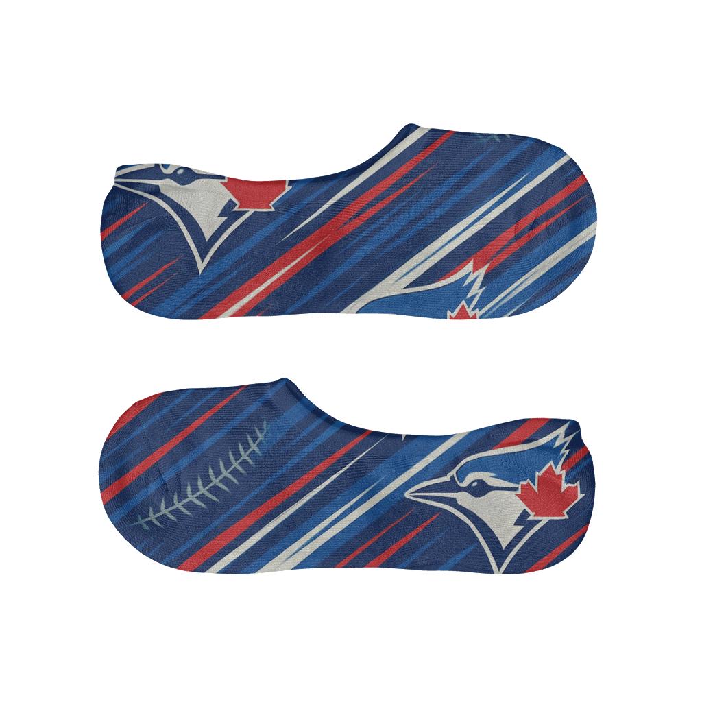 Streak Arc Pattern With Blue Jays Energy custom no-show socks