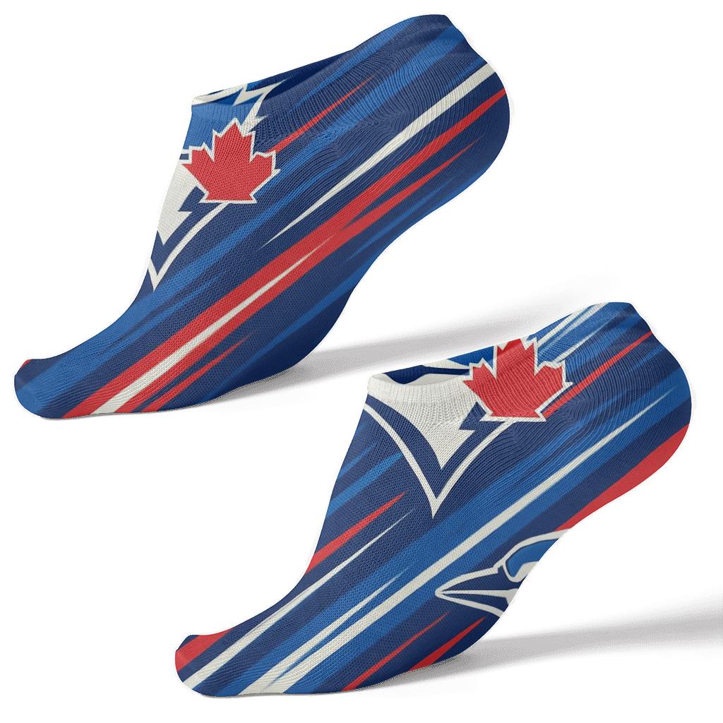 Streak Arc Pattern With Blue Jays Energy trendy patterned ankle socks