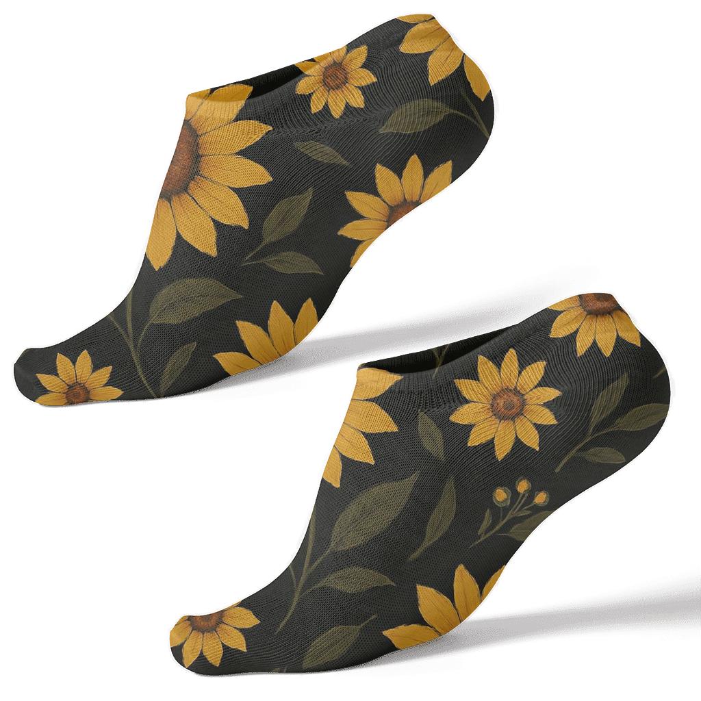 Midnight Sunflower Constellation Scatter comfortable cotton ankle socks