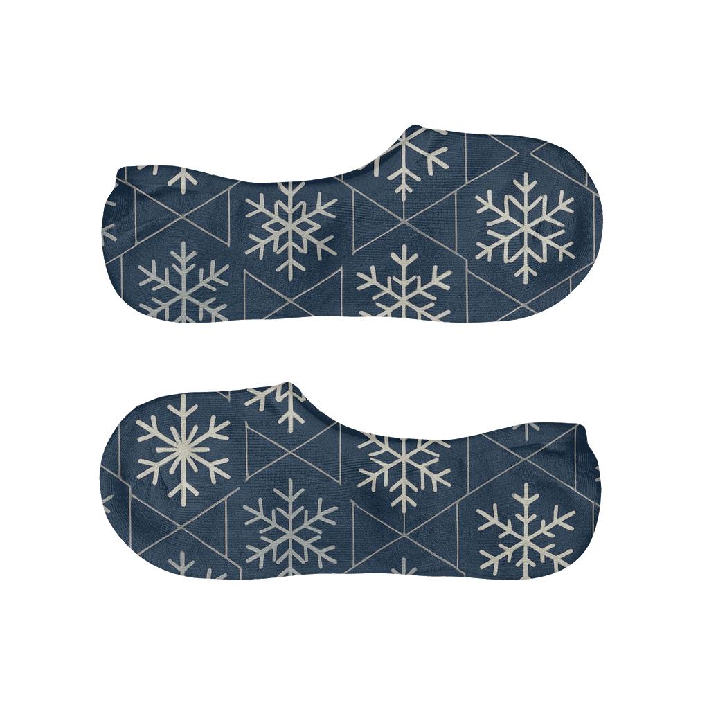 Geometric Snowflake Xmas Tessellation personalized no-show socks