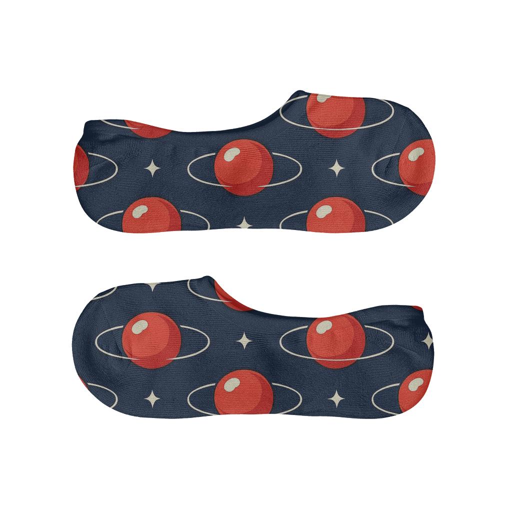 Celestial Cherry Orbit Grid comfortable invisible socks