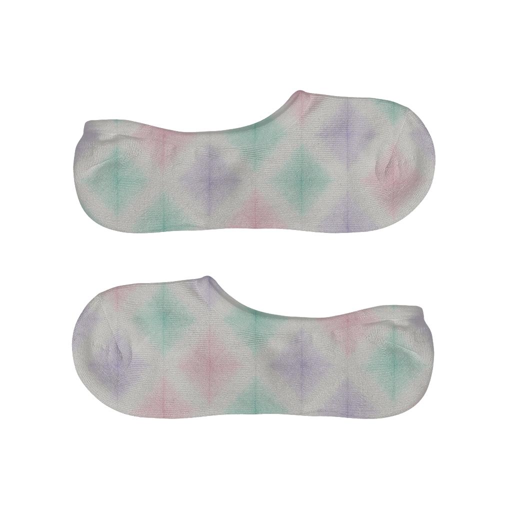Pastel Shibori Diamond Cloud breathable no-show socks