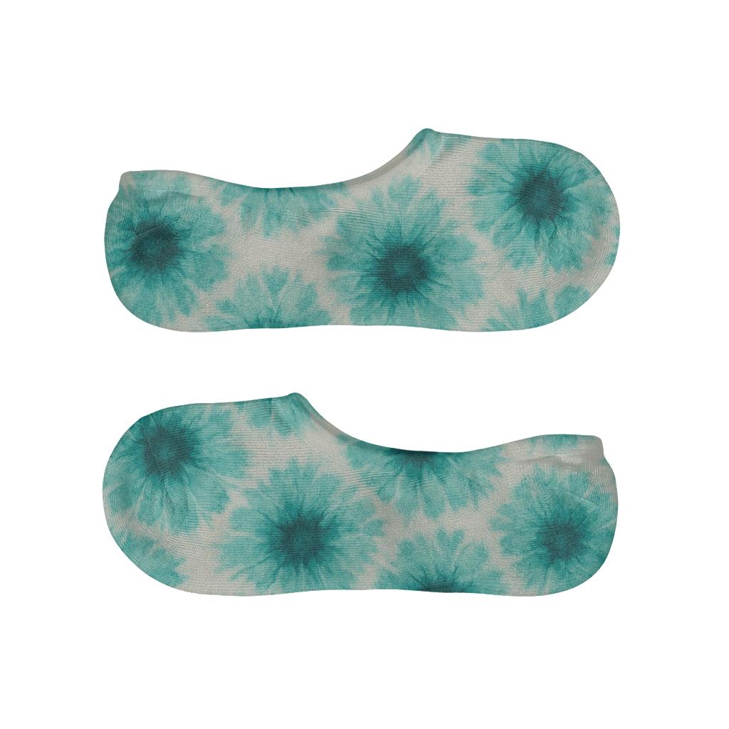 Teal Ice Dye Speckle Constellations personalized no-show socks