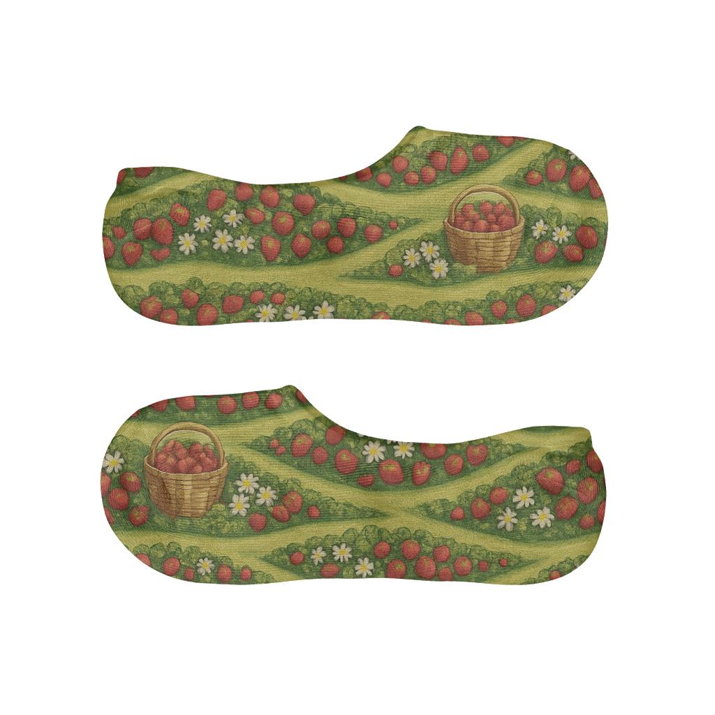 Rolling Strawberry Field Landscape Wrap trendy no-show sock styles