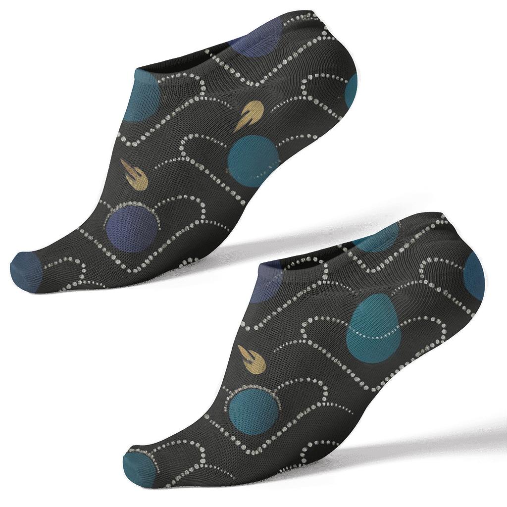Orbit Ring Chevron Field custom ankle socks