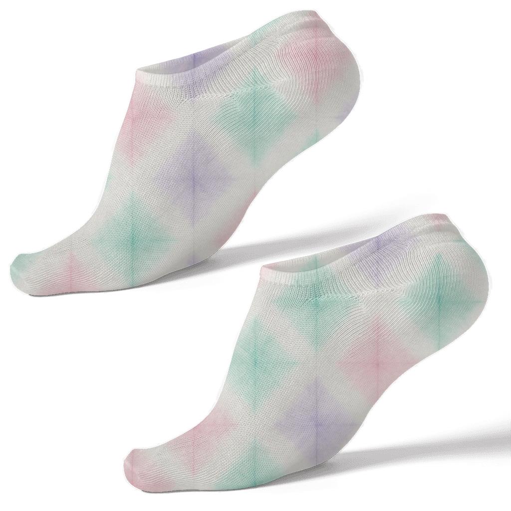 Pastel Shibori Diamond Cloud premium sports ankle socks