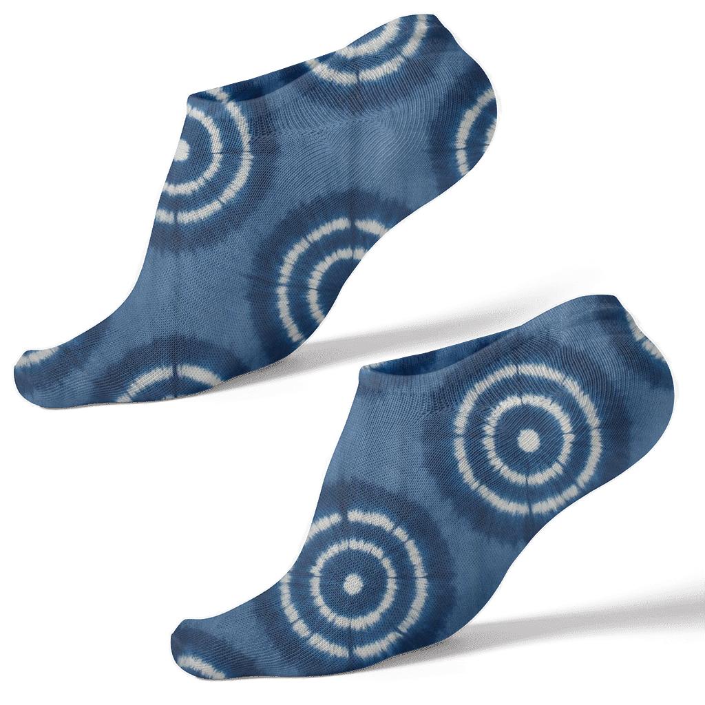 Indigo Bullseye Ring Field unique graphic ankle socks