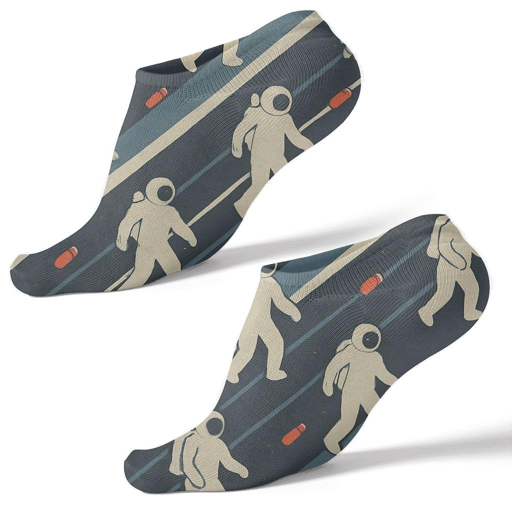 Astronaut Silhouette Orbit Bands stylish athletic ankle socks