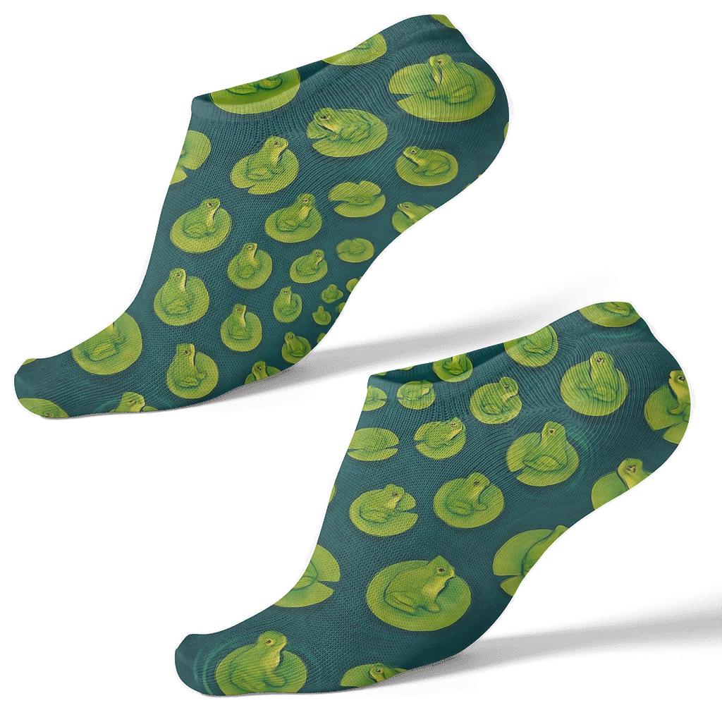 Lily Pad Spiral Galaxy Swirl trendy patterned ankle socks