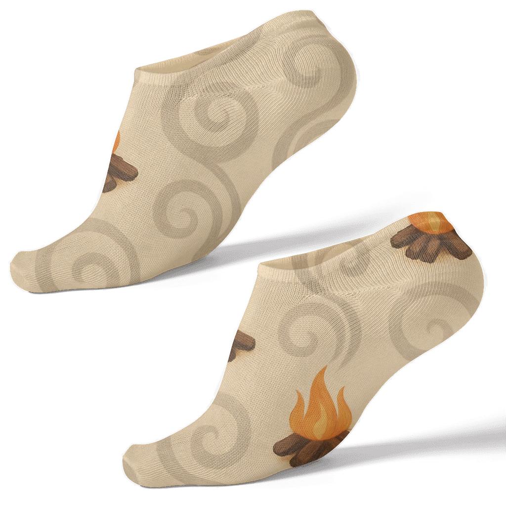Rising Campfire Smoke Curl Spiral On Warm Sand stylish athletic ankle socks