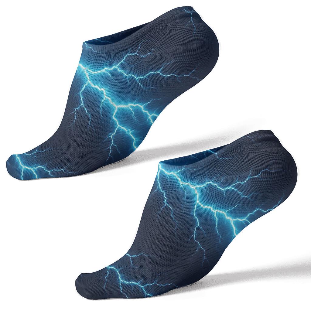 Fractal Bolt Cascade Gradient comfortable cotton ankle socks