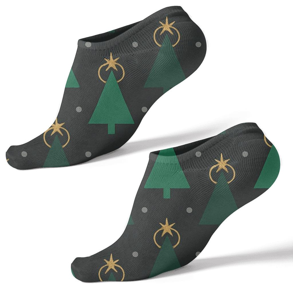 Star Topper Halo Repeat Christmas Tree Cones designer print ankle socks