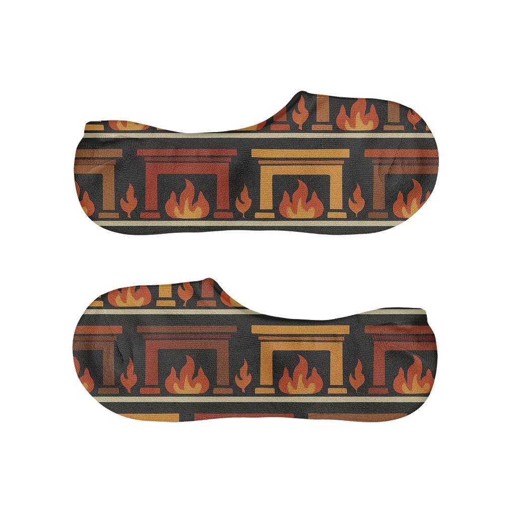 Mantel Motif With Fireplace Glow Bands comfortable invisible socks