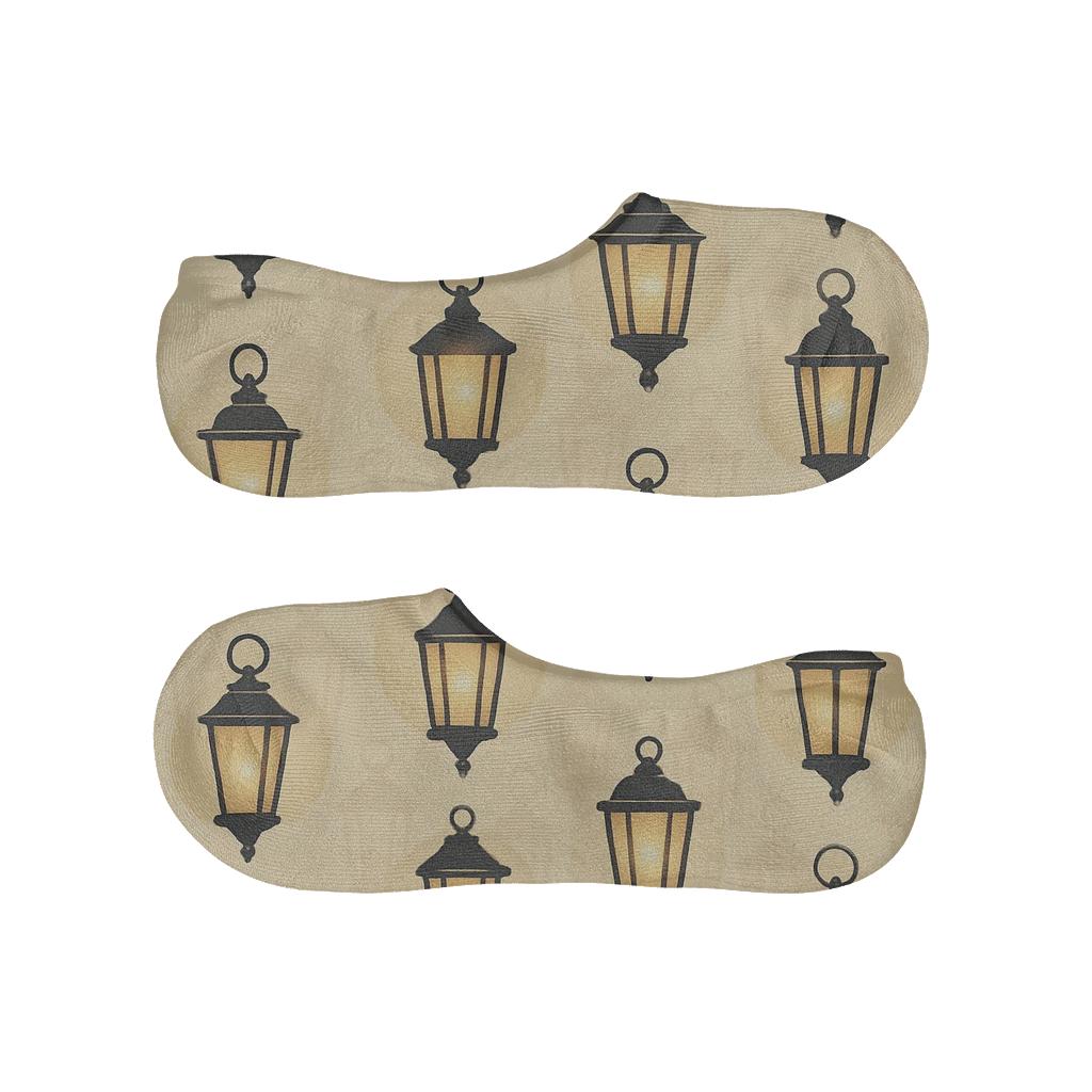 Twilight Promenade With Street Lantern Motifs personalized invisible socks