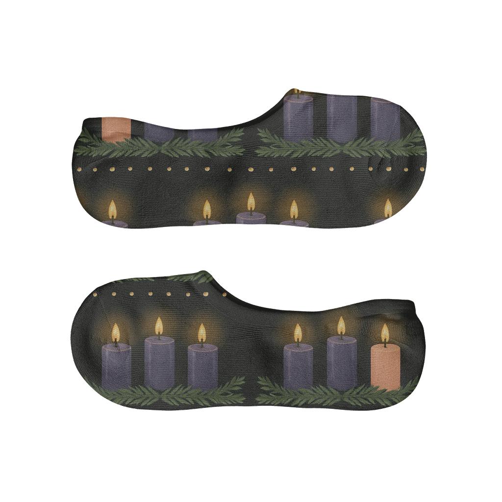 Midnight Mantel Stripe Advent Candles Edition comfortable low-cut socks