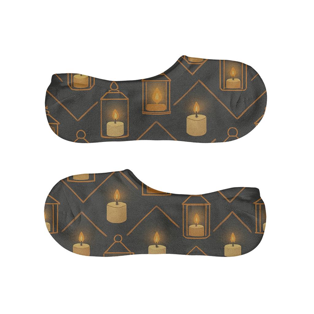 Lantern-and-Candle Glow Chevron low cut no-show socks