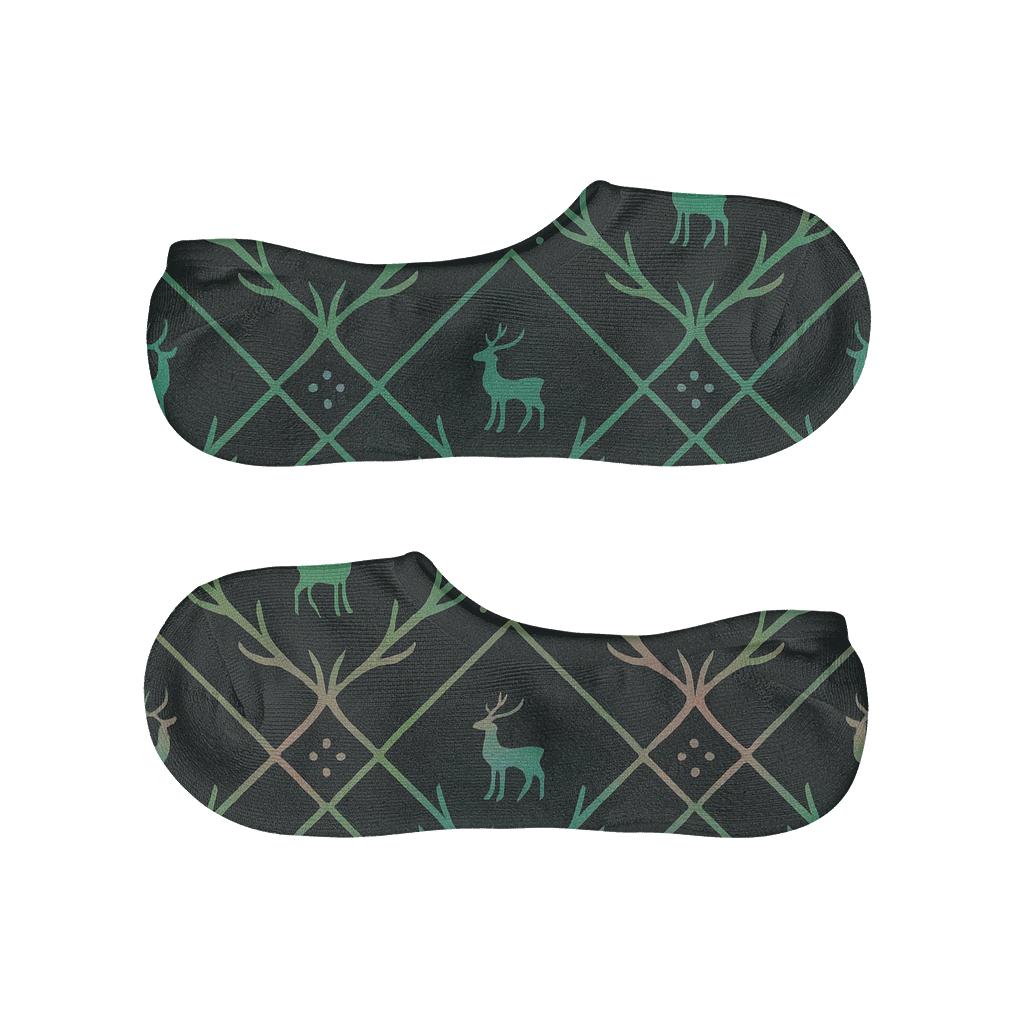 Aurora Antler Lattice Reindeer trendy no-show sock styles
