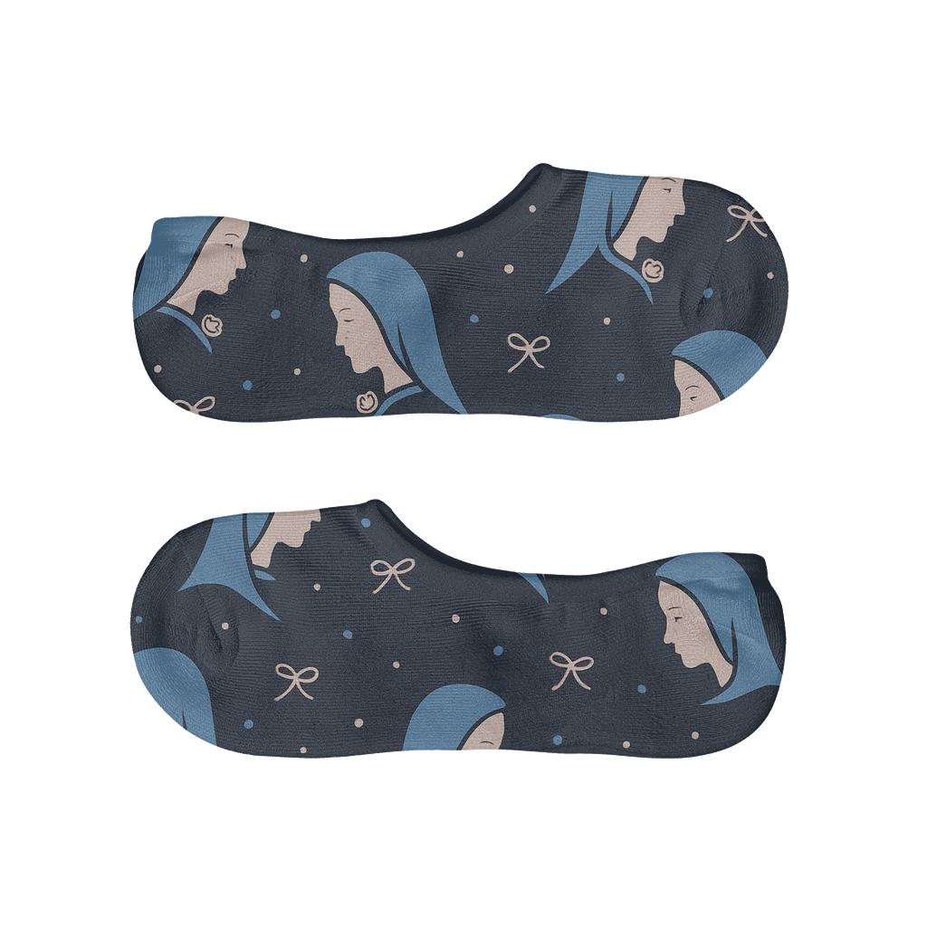 Silhouette Scatter Pattern Mary Signature custom no-show socks