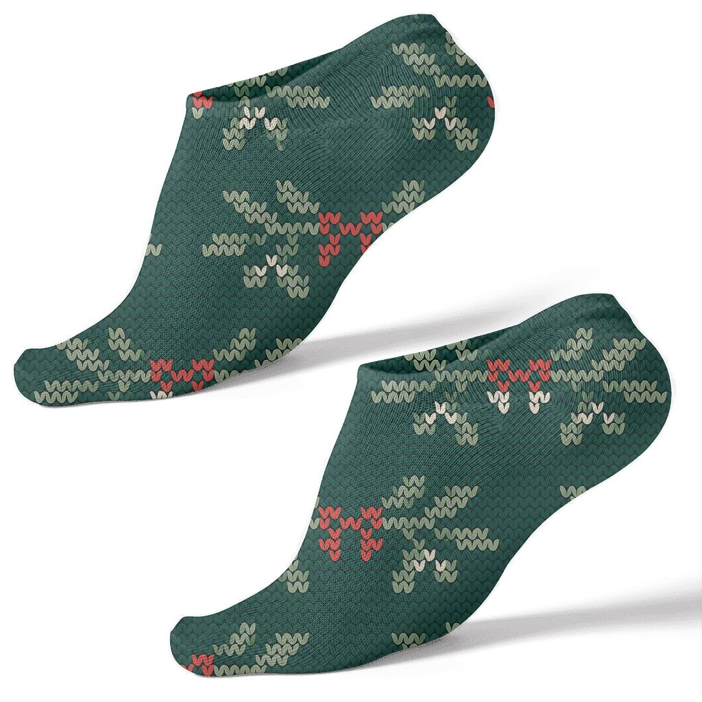 Stellar Clustered Mistletoe-Garland Grid unique graphic ankle socks